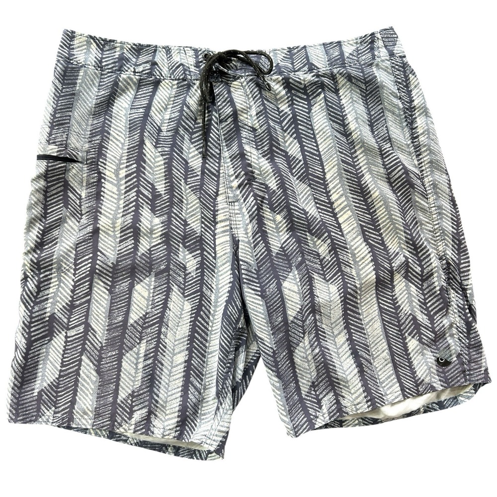 Outerknown Kelly Slater Board Shorts 34 Beach Surf Swim Blue Chevron Vacation